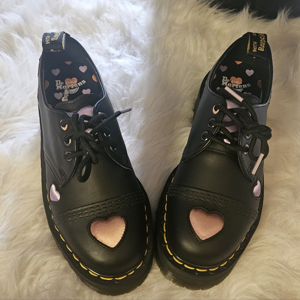 DR.MARTENS 1461 QUAD 1461 LEATHER PLATFORM OXFORD SZ 7